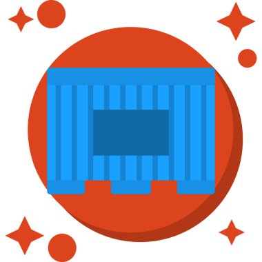 Yuvarlak bir mavi ve kırmızı simgenin vektör çizimi