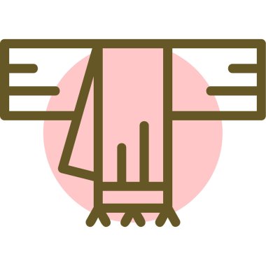 Çince fener ikonu ile el, vektör illüstrasyonu