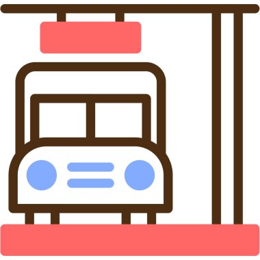 tren. Web simgesi basit illüstrasyon