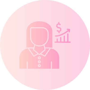 İş kadını simgesinin vektör illüstrasyonu