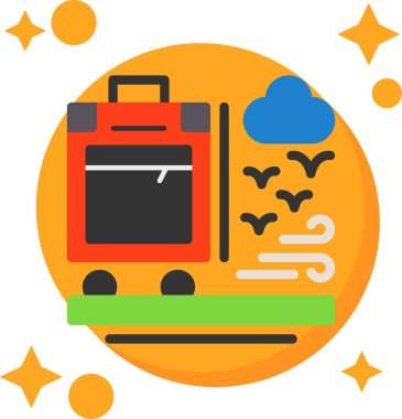 sırt çantası simgesi, vektör illüstrasyonu