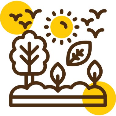 Bir ağaç simgesinin vektör illüstrasyonu