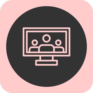 Web simgesi. Monitörün vektör çizimi