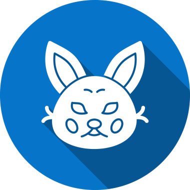  düz tavşan vektör illüstrasyonu.