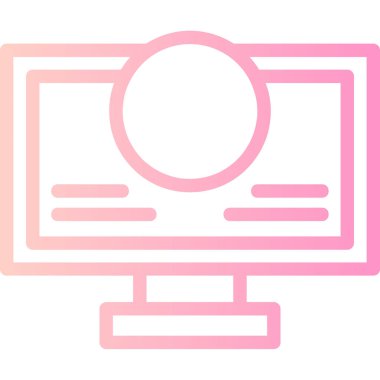 Bir monitör simgesinin vektör illüstrasyonu