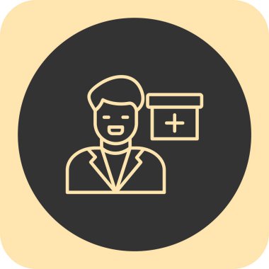 doktor düz simge, vektör