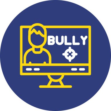 Zorbalık simgesi çizimi olan dizüstü bilgisayar