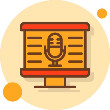 Mikrofon. Web simgesi basit illüstrasyon