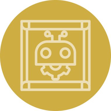 Benzersiz Robot Vektör Satırı Simgesi