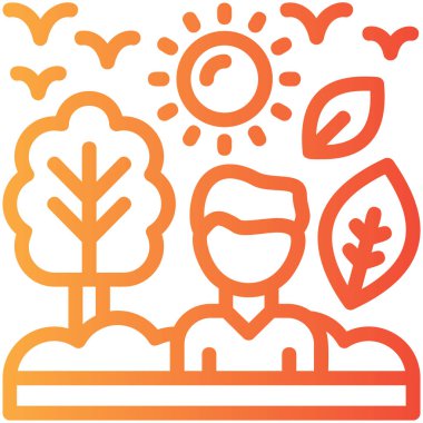 Bir ağaç simgesinin vektör illüstrasyonu