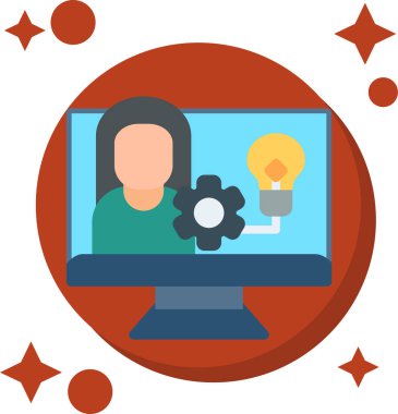 Bilgisayar & donanımında işletme yönetimi düz simgesi