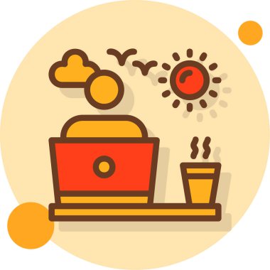 Kahve. Web simgesi basit illüstrasyon