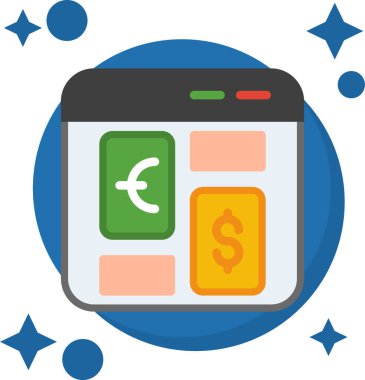 Avro mobil bankacılık simgesi düz stil