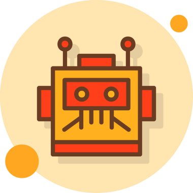 robot. Web simgesi basit illüstrasyon