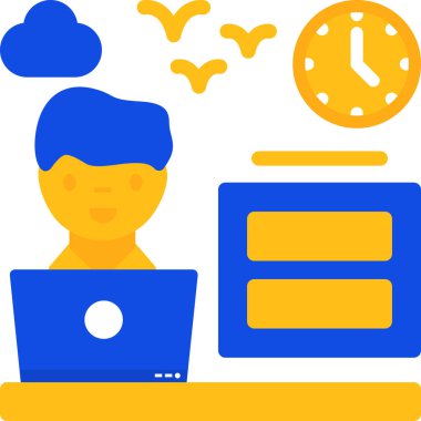 Dizüstü bilgisayar simgesi vektör çizimi