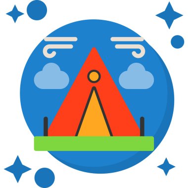 Bir dağ simgesinin vektör illüstrasyonu