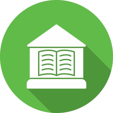 Kütüphane. Web simgesi basit tasarım