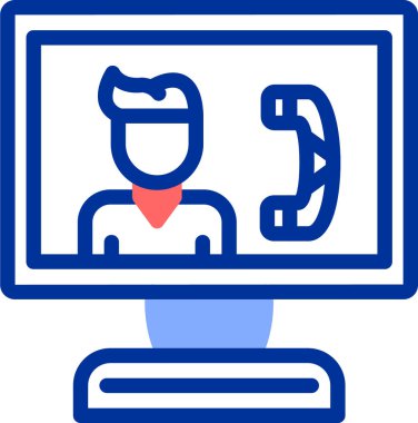 Çağrı merkezi. Web simgesi basit illüstrasyon