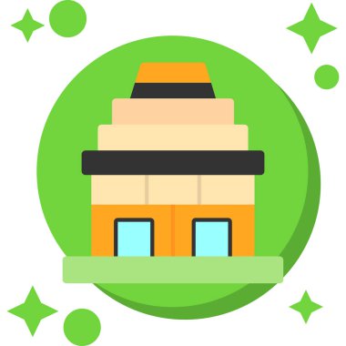 bina inşaat simgesi düz stil