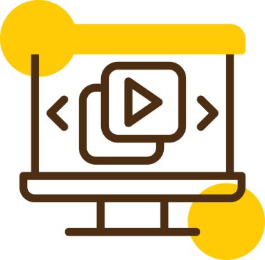 Web simgesi, vektör illüstrasyonlu bilgisayar monitörü