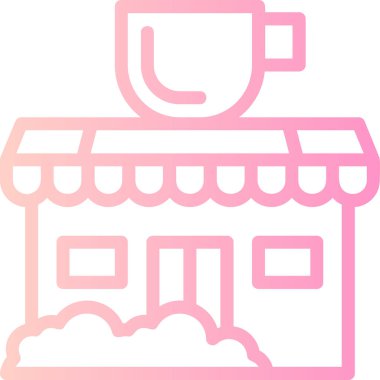 Cafe shop simgesi taslak biçiminde