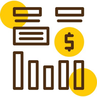 Dolar simgesi. Vektör illüstrasyon biçimi düz ikonik semboller, sarı renk, gri arkaplan. Web ve yazılım arayüzleri için dizayn edildi.