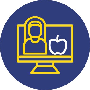 vektör bilgisayarı ve Beslenme simgesi.