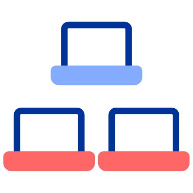 Bilgisayar ağı. Web simgesi basit illüstrasyon