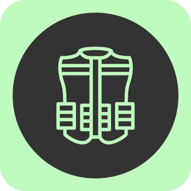 Ampul simgesi uzun gölgeli izole edilmiş. Yeşil arkaplanda beyaz daire düğmesi