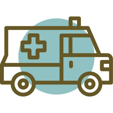 Ambulans arabası. Basit resimleme