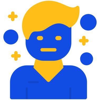 Farklı yüz ifadesi olan bir adam.