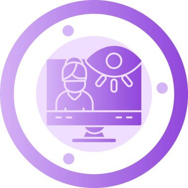 Dizüstü bilgisayar vektör çizgisi simgesine sahip eşsiz bir adam