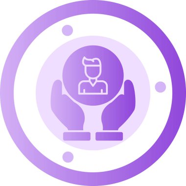 Mor takım elbiseli bir adamın vektör çizimi