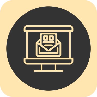 Modern b 'nin vektör illüstrasyonu bilgisayar monitörünün ikonundan yoksun