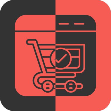 çevrimiçi alışveriş simgesi, basit tasarım illüstrasyonu