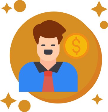Avatar iş adamı para simgesi