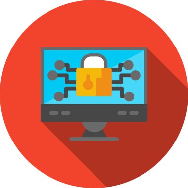 veri güvenliği düz vektör simgesi