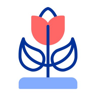 Bir çiçek simgesinin vektör illüstrasyonu