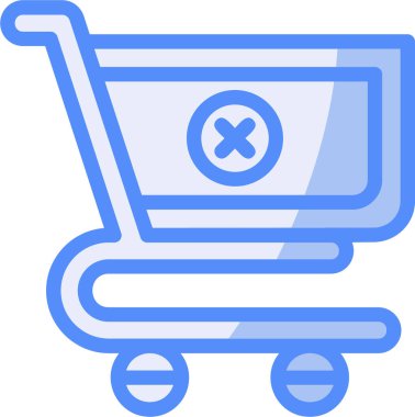 Sepet arabası ekommerce simgesi - taslak biçimi