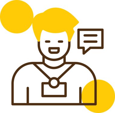 Sarı tişörtlü bir adamın vektör çizimi