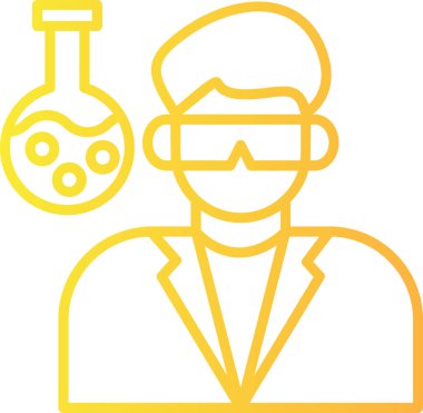 Sarı tıbbi maske takan bir adamın vektör çizimi