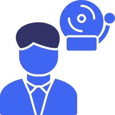 vector illustration of a man with a headset