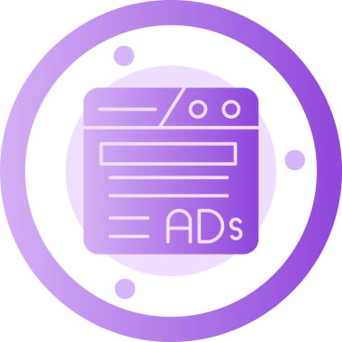 reklam reklam ikonu doldurulmuş ana hatları biçiminde