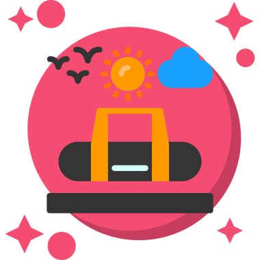 sırt çantası simgesi vektör illüstrasyonu