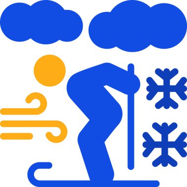 Kış mevsimi kar simgesi dolgu hatları biçiminde