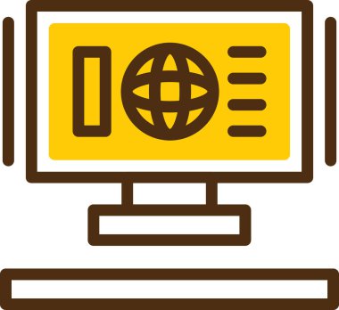 bilgisayar izleme simgesi, vektör illüstrasyonu