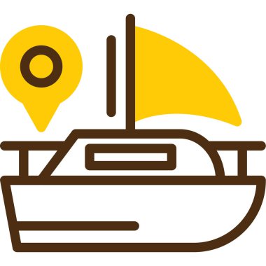 Haritalı bir teknenin vektör çizimi