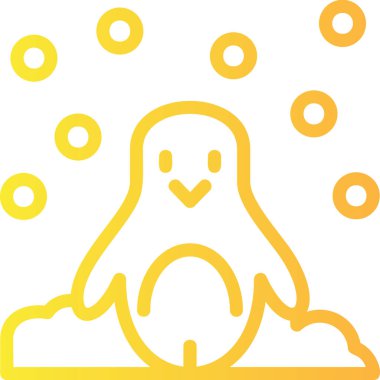 Tatlı bir penguen çizgi filminin vektör çizimi