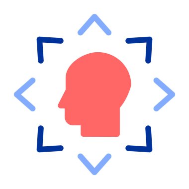 Yüz simgesi olan bir beyin, vektör illüstrasyonu