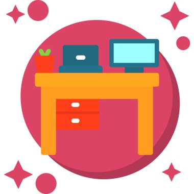 Kitaplı ve bilgisayarlı çalışma masası